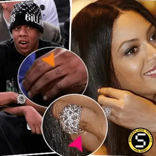 Jay-Z e Beyoncé con primo piano degli anulari tatuaggio IV